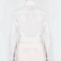 Alaia luxurious macrame jacket in white