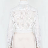 Alaia luxurious macrame jacket in white