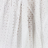 Alaia skater skirt in a sheer macrame soleil pattern white