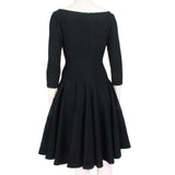Alaia fit and flare Damascus skater dress in black