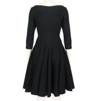 Alaia fit and flare Damascus skater dress in black
