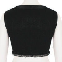 Alaia black raffia two-piece dress skirt & top set