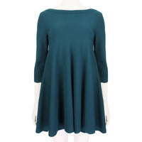 Alaia dress in petrol blue with flared hemline fit and flare