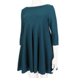 Alaia dress in petrol blue with flared hemline fit and flare