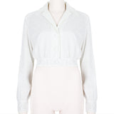 Alaia intricately embroidered cropped jacket in white cotton