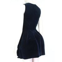 Alaia luxurious fit & flare dress in midnight blue velvet