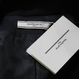 Bouchra Jarrar asymmetric tuxedo style jacket black satin peak lapel