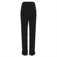 Dries Van Noten straight leg trousers in a black crepe fabric