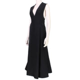 Ellery escapism bib front dress in black wool fabric