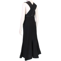 Ellery escapism bib front dress in black wool fabric