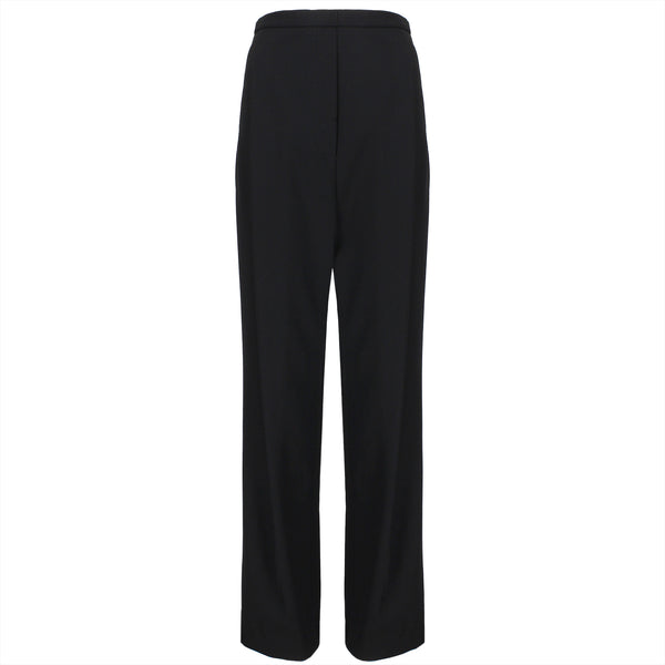 Ellery luxurious trousers in black twill wool deep tuck pleat