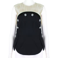 Monse runway collection top A black bib front with contrasting pinstriped silk top