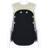 Monse runway collection top A black bib front with contrasting pinstriped silk top