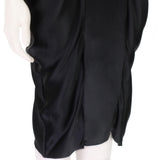 Nehera draped dress in a black silk satin