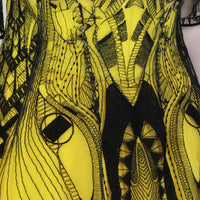 Alexander McQueen exquisite tattoo dress black yellow collectors item
