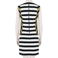 Sonia Rykiel white, black and camel tone shift dress in a textured boucle fabric
