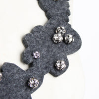 Atelier Swarovski x Giles statement cloud necklace in grey felt with spike and crystal detailing