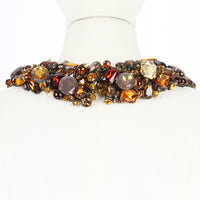 Monique Lhuillier amber and yellow crystal bejewelled collar necklace