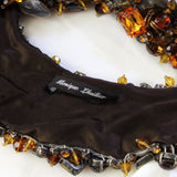 Monique Lhuillier amber and yellow crystal bejewelled collar necklace