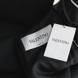 Valentino elegant black and cream calf legnth dress with boat neckline