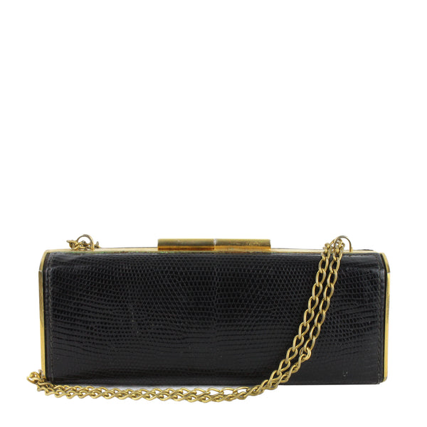 Vintage Gucci purse finished in black lizard leather