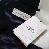 Alexander McQueen contrasting dart coat in midnight navy blue and off white