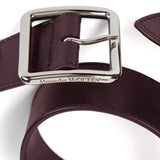 Alexander McQueen burgundy claret red grained leather waist belt runway collection