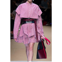 Alexander McQueen burgundy claret red grained leather waist belt runway collection