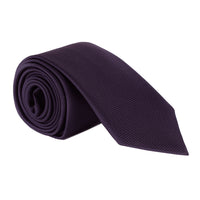 Alexander McQueen woven silk tie in a deep dark purple damson plum wine tone silk