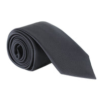 Alexander McQueen woven silk tie in a charcoal dark grey tone