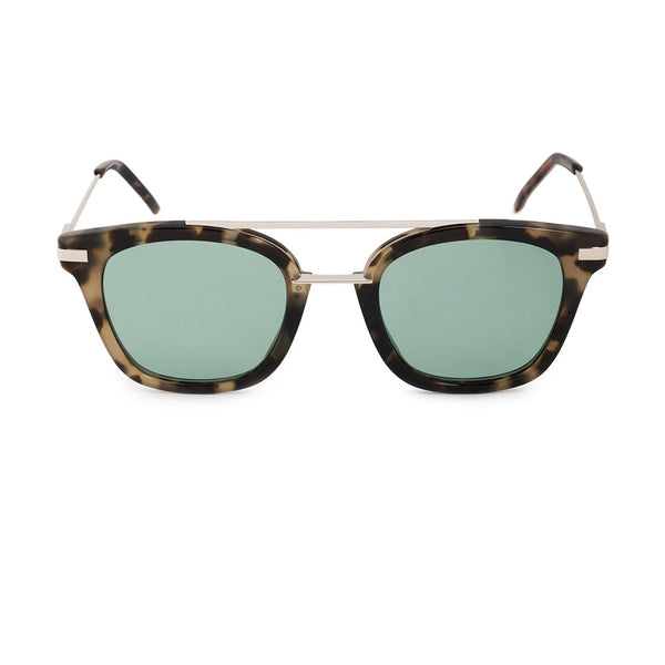 Fendi grey brown tortoiseshell sunglasses with double bridge and grey tone lenses