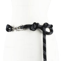 Alexander McQueen knotted rope belt in black and white