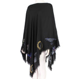 Alexander McQueen black cape with boat neckline Raven, Insect and memento mori embroidery detailing