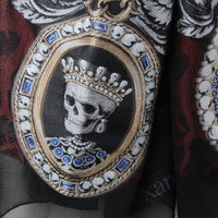 Alexander McQueen sheer silk chiffon scarf Intricate embroidery with skeleton, rose, chain and shell detailing 