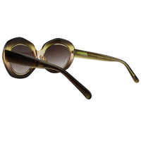 Erdem oversized sunglasses in transparent green and brown tones with gold rim