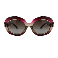 Erdem oversized sunglasses in ruby claret red and honey with gold rimmed lenses sunglasses