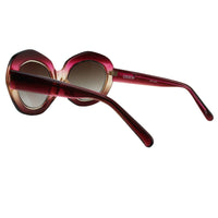 Erdem oversized sunglasses in ruby claret red and honey with gold rimmed lenses sunglasses