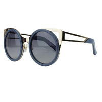 Erdem C7 cat eye sunglasses slate blue gold Linda Farrow