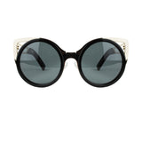 Erdem black round frame cats eye sunglasses gold
