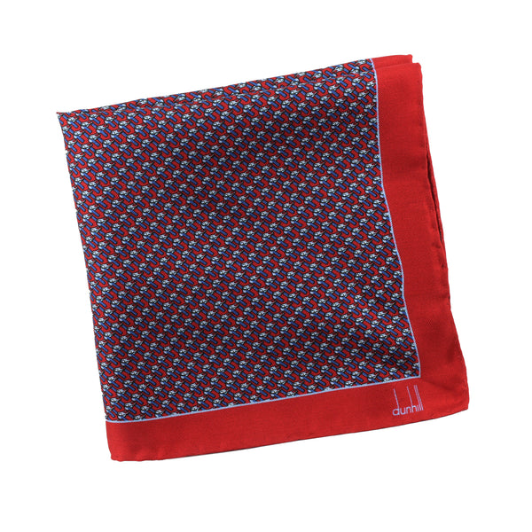 Dunhill mulberry silk pocket square Luxurious silk with an abstract zipper pattern