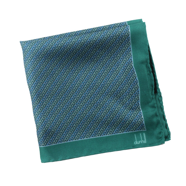 Dunhill mulberry silk pocket square Luxurious silk with a curb chain pattern