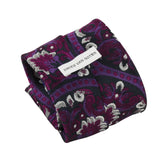 Dries Van Noten floral jacquard tie in purple 