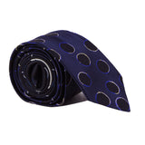 Dries Van Noten x Len Lye irregular dot patterned narrow silk tie Contrasting black dot and pale grey twill stripe patterning to narrow part of tie