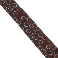 Dries Van Noten x Len Lye irregular dot patterned narrow silk tie Contrasting dark dusky pink and pale grey twill stripe patterning to narrow part of tie