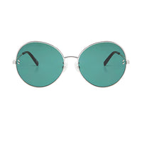 Stella McCartney rounded sunglasses in a silver tone metal frame