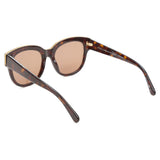 Stella McCartney D-frame sunglasses in a brown tone tortoiseshell Signature Falabella chain inlay to the rim