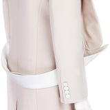 Alexander McQueen drop lapel coat in blush pink and white