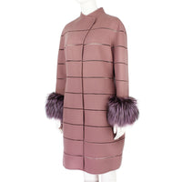 J. Mendel luxurious coat in a wool and cashmere blend mauve fabric