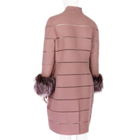 J. Mendel luxurious coat in a wool and cashmere blend mauve fabric