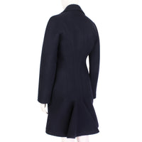 Alaia luxurious coat in a midnight blue felted wool fabric